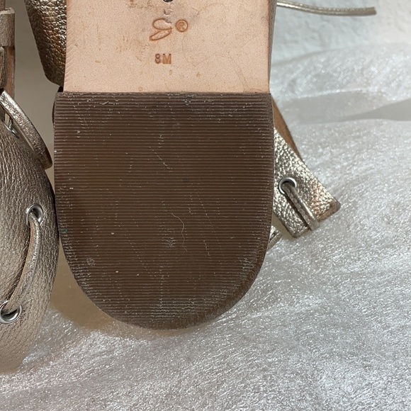 Corso Como Tiki Gladiator Gold Metallic Leather edgy Sandals size 8 - Picture 8 of 10